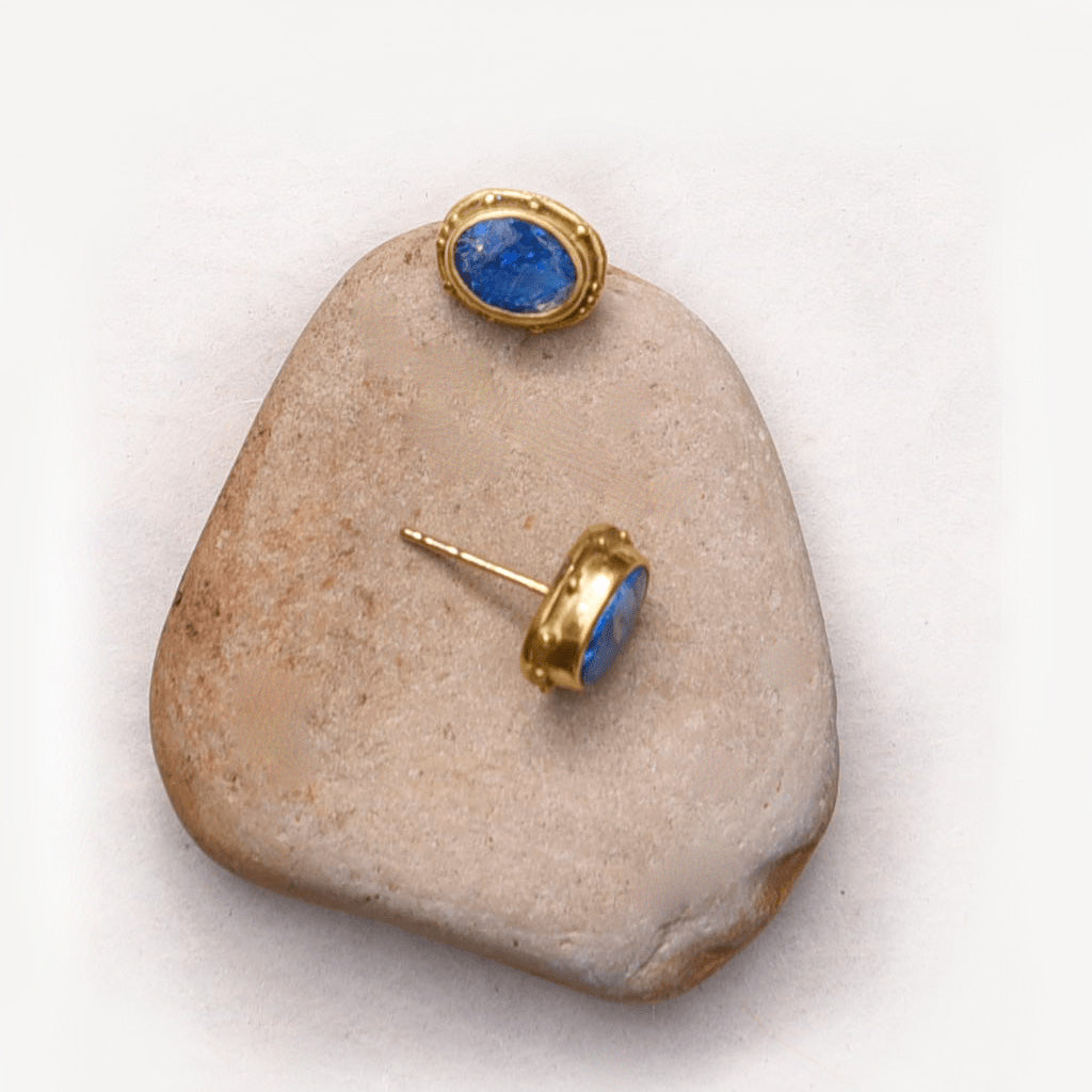 rose gold Peruvian opal studs