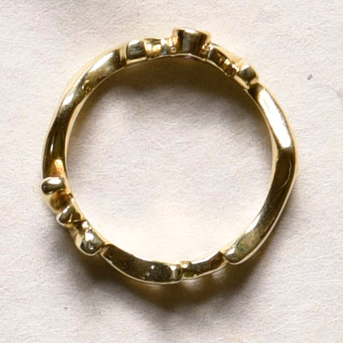 gold lotus ring with sapphire